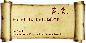 Petrilla Kristóf névjegykártya