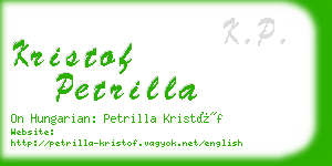 kristof petrilla business card